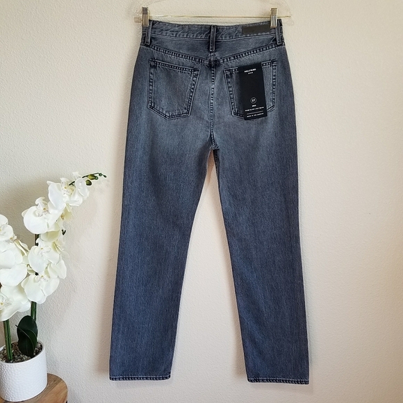 GRLFRND Mica High-Rise Straight-Leg Jeans in Black Smoke - Picture 4 of 12